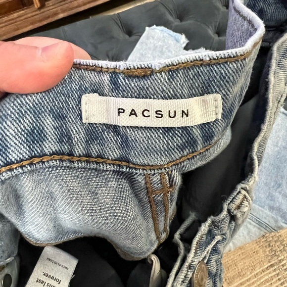 PacSun Baggy Wide Leg Raw Hem Jeans Size 25 Women’s - Picture 5 of 6